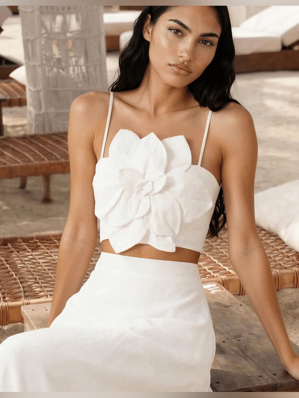 Yumi Kim Sahara White Floral Linen Top - XS